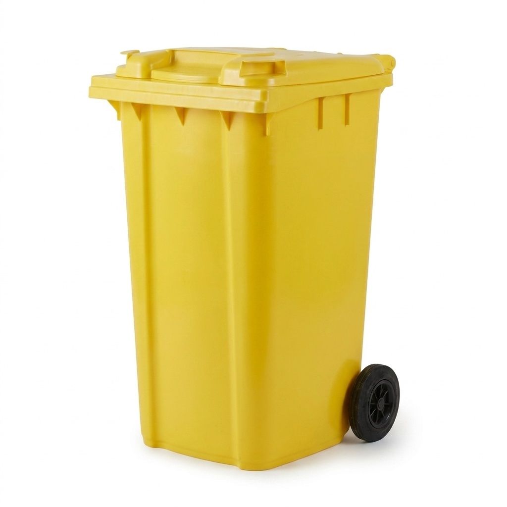 240 litre yellow two-wheeled offensive waste bin