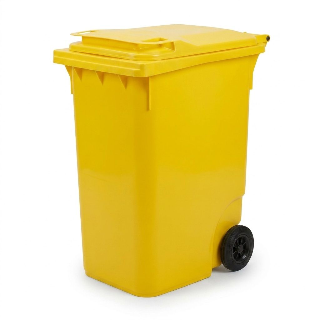 360 litre yellow two-wheeled offensive waste bin