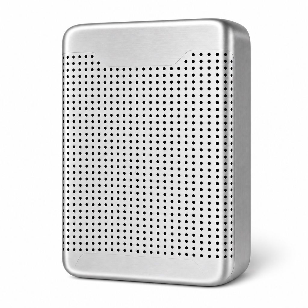 Oxy-Gen Powered Sentinel anti-vandal stainless steel air freshener with rounded perforated cover